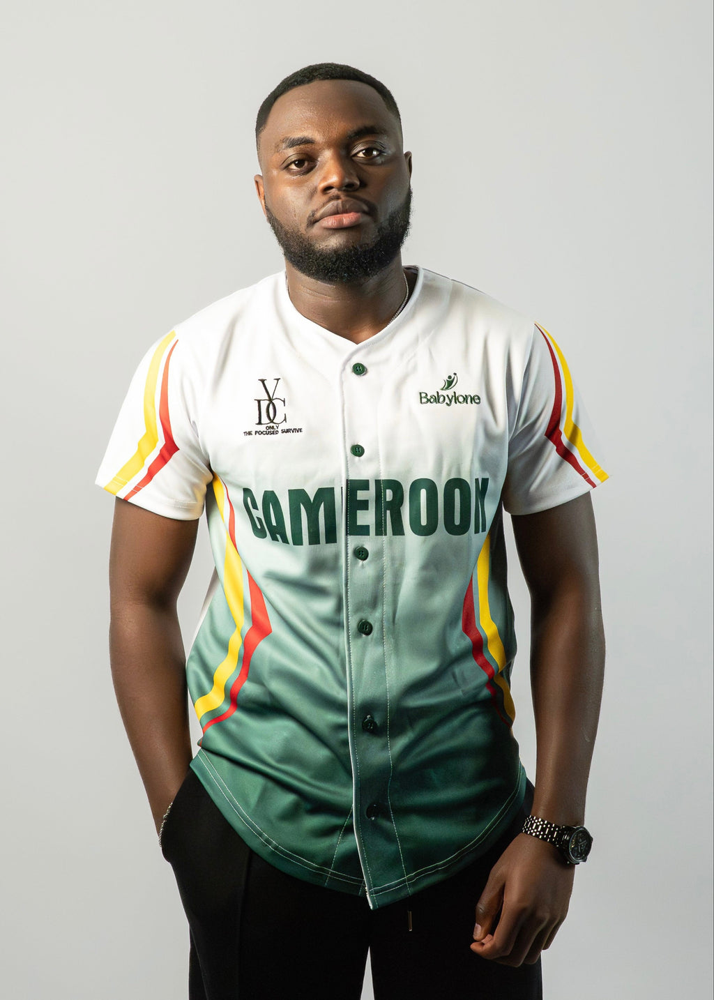 Cameroon Baseball Jersey, VDC Destiny - Yellow Stripe