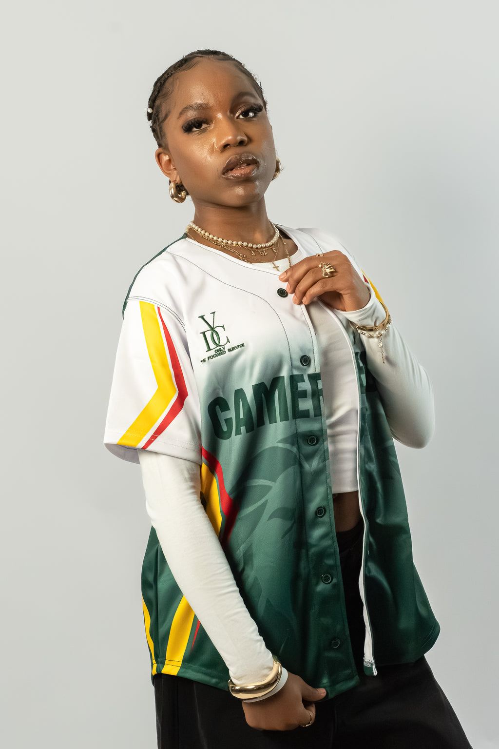 Cameroon Baseball Jersey, VDC Destiny - Yellow Stripe