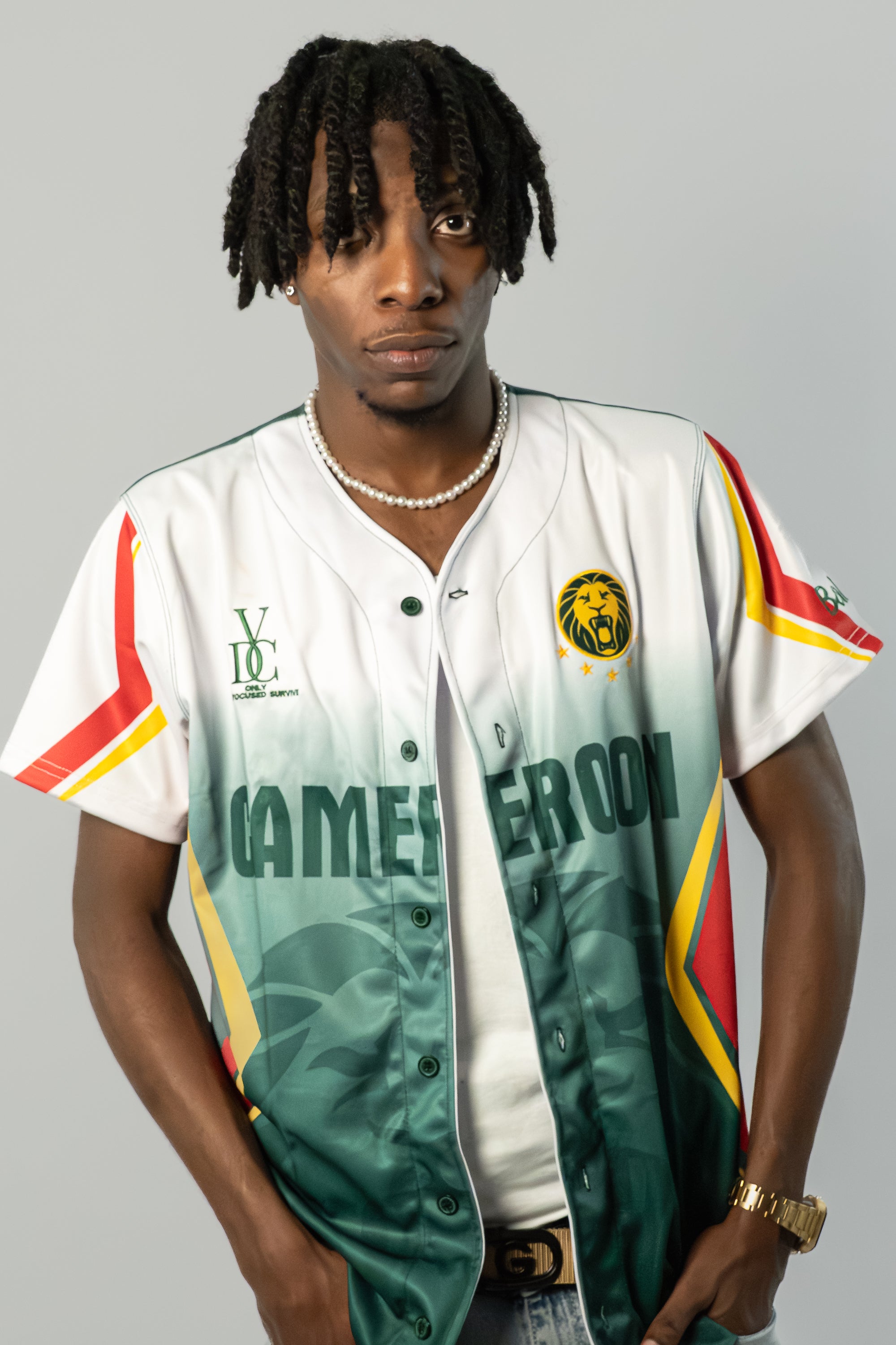 Cameroon Baseball Jersey, VDC Destiny - Red stripe