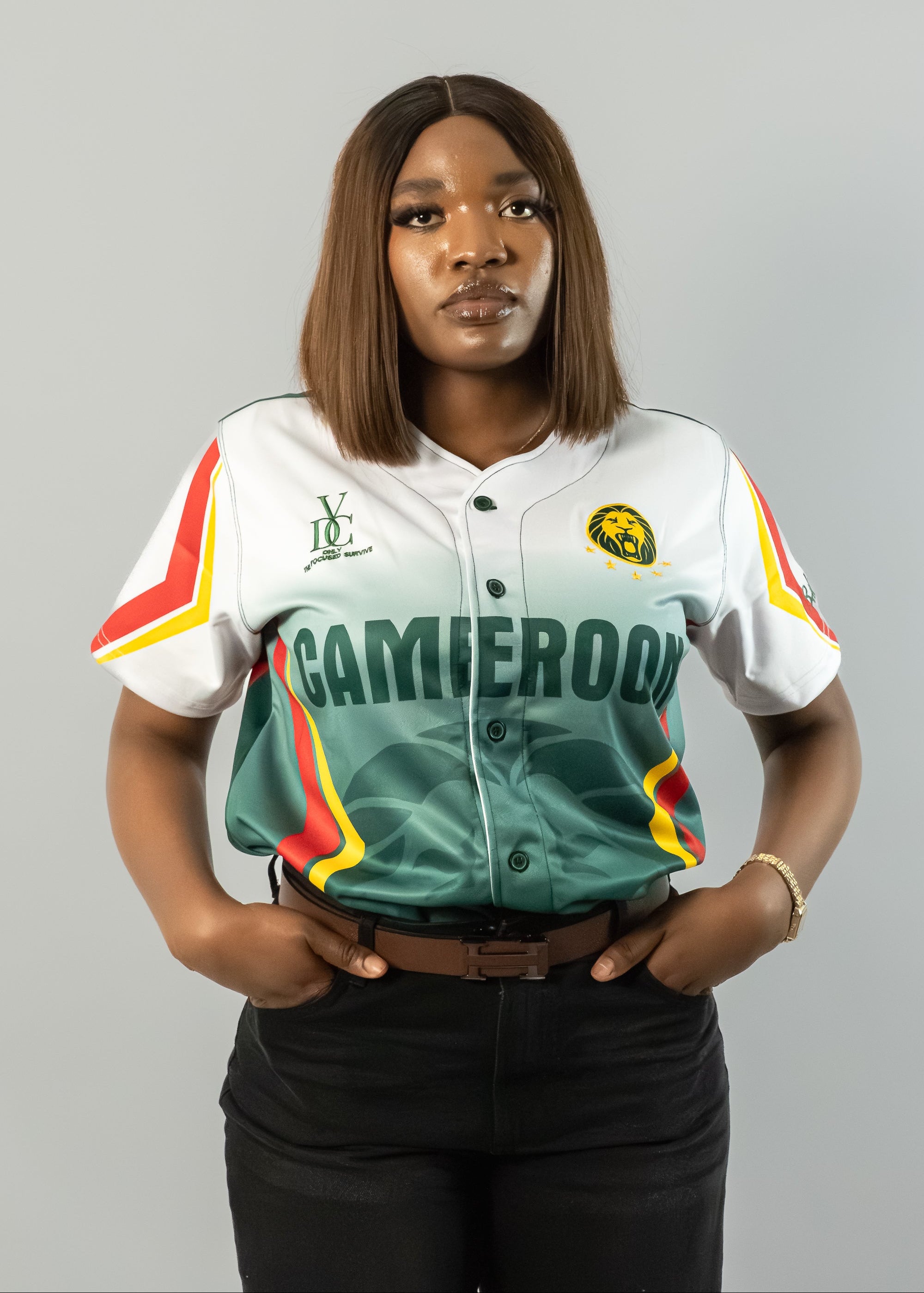 Cameroon Baseball Jersey, VDC Destiny - Red stripe